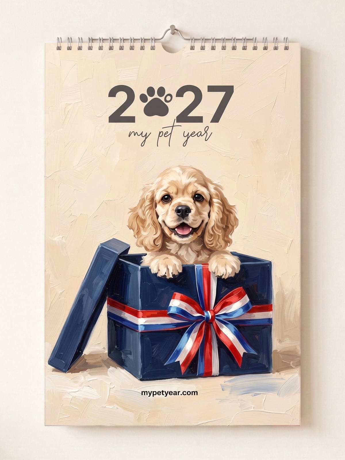 A 2027 painted pet calendar cover